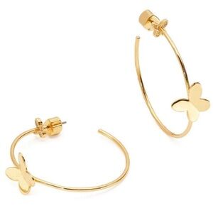 Gorgeous Kate Spade "in a flutter" butterfly hoop earrings NWT